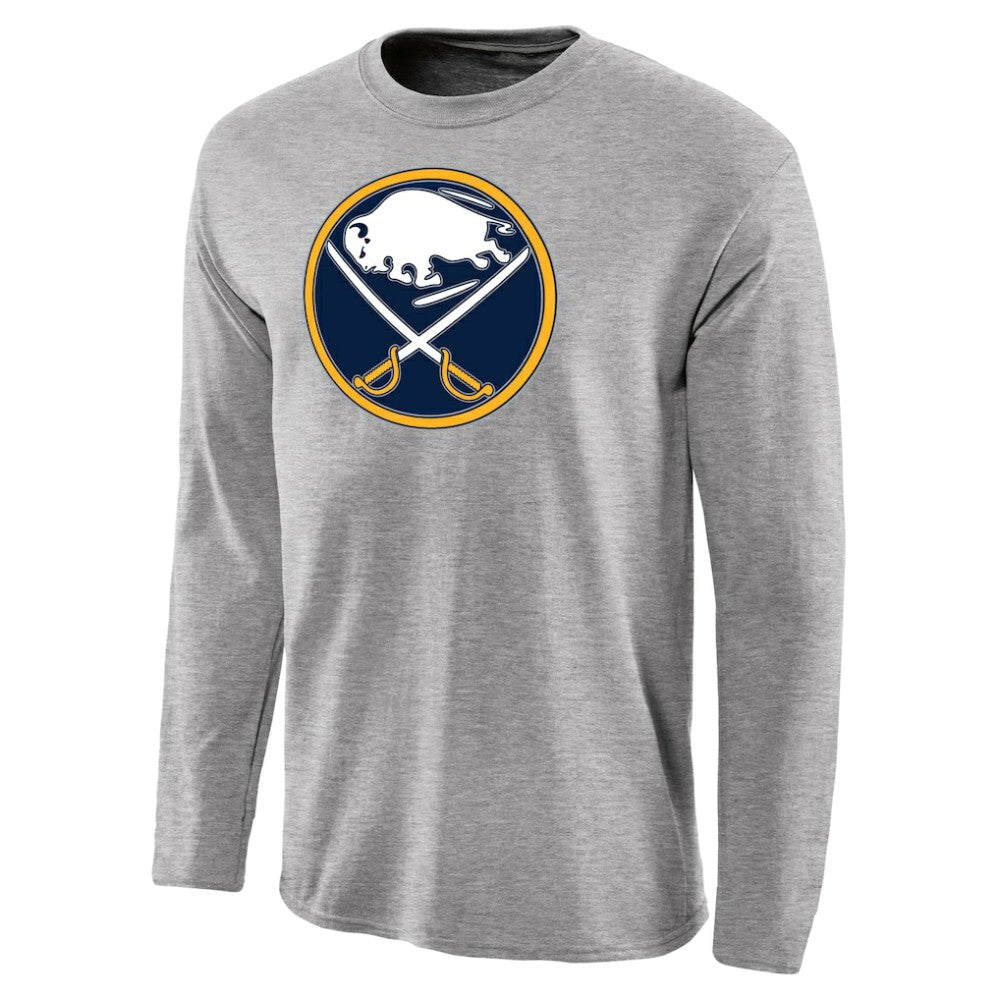 Buffalo Sabres Team Primary Logo 2 Long Sleeve T-Shirt - Ash - NHL 2484641