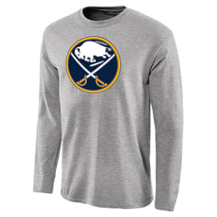 Buffalo Sabres Team Primary Logo 2 Long Sleeve T-Shirt - Ash - NHL 2484641