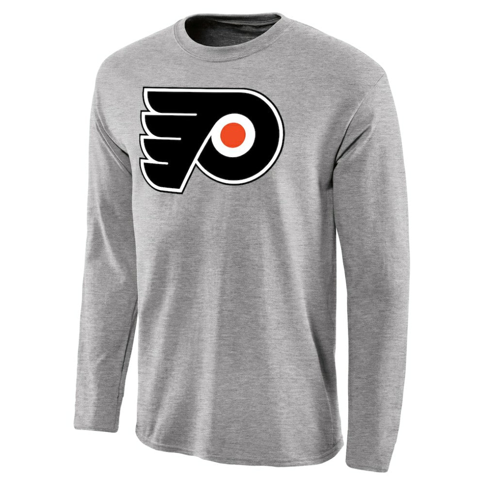 Philadelphia Flyers Team Primary Logo 2 Long Sleeve T-Shirt - Ash - NHL 2484656