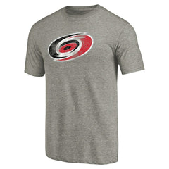 Carolina Hurricanes Distressed Team Logo Tri-Blend T-Shirt - Ash - NHL 2485133