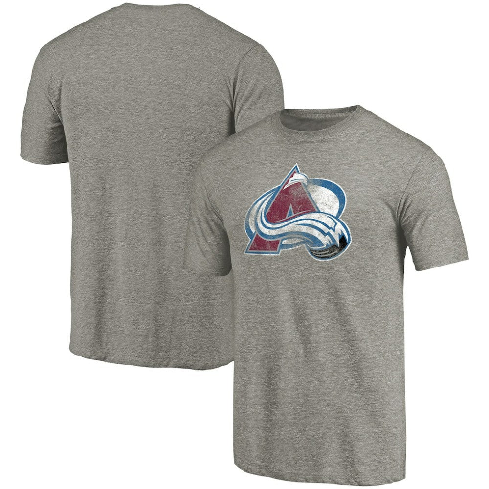 Colorado Avalanche Distressed Team Logo Tri-Blend T-Shirt - Ash - NHL 2485135