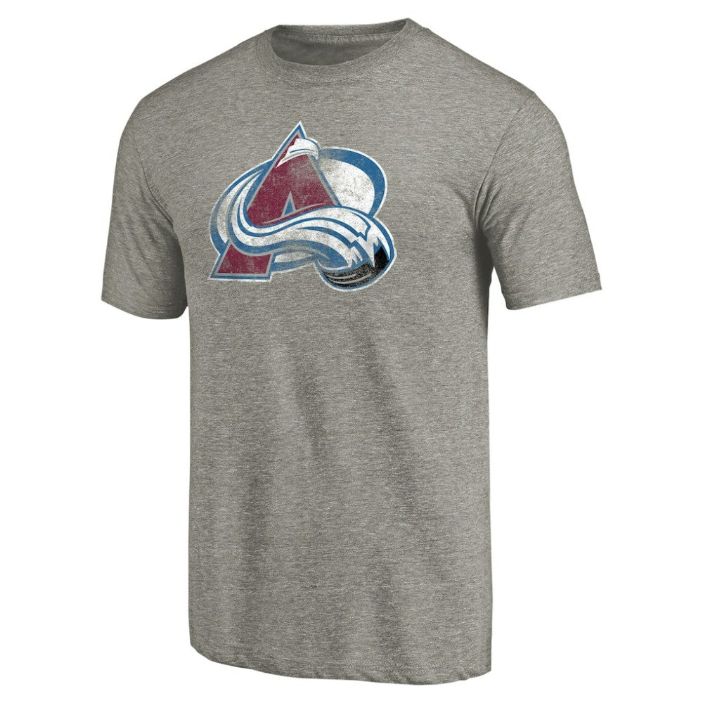 Colorado Avalanche Distressed Team Logo Tri-Blend T-Shirt - Ash - NHL 2485135