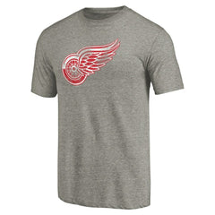 Detroit Red Wings Distressed Team Logo 2 Tri-Blend T-Shirt - Ash - NHL 2485138