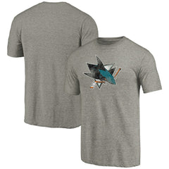 San Jose Sharks Distressed Team Logo Tri-Blend T-Shirt - Ash - NHL 2485150