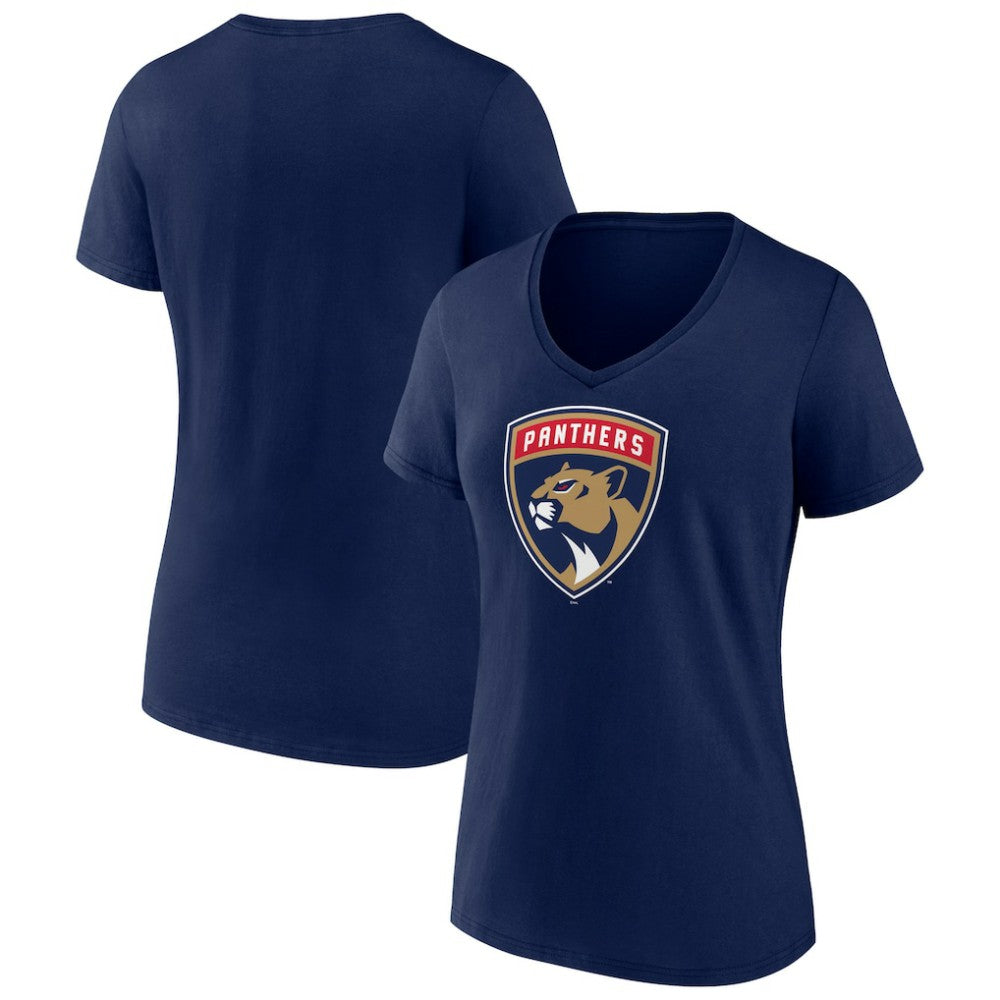 Florida Panthers Women's Primary Logo V-Neck T-Shirt - Navy - NHL 2487521