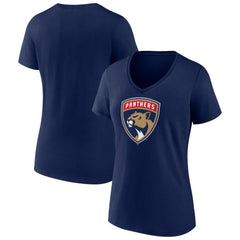 Florida Panthers Women's Primary Logo V-Neck T-Shirt - Navy - NHL 2487521