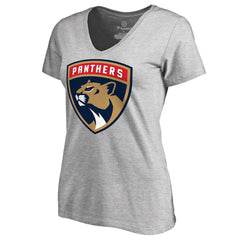 Florida Panthers Women's Primary Logo V-Neck T-Shirt - Heather Gray - NHL 2487528