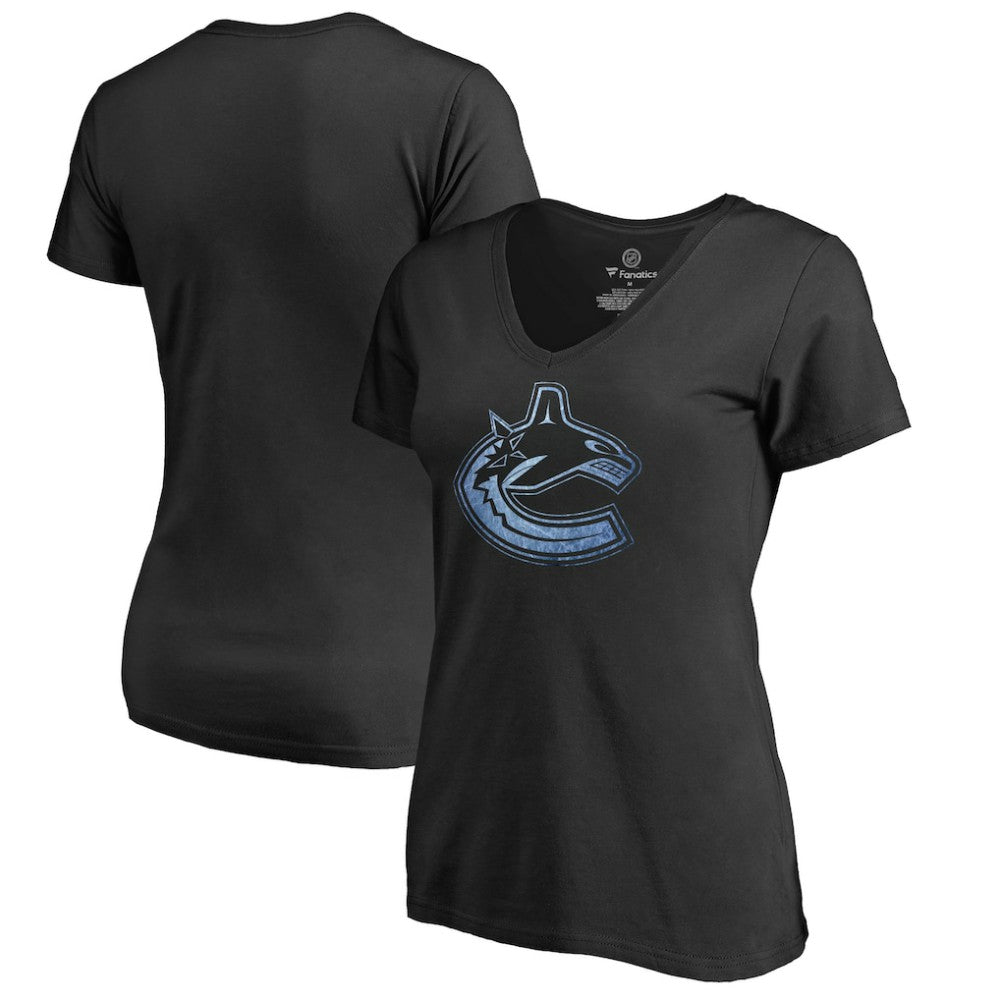 Vancouver Canucks Women's Pond Hockey T-Shirt - Black - NHL 2490572