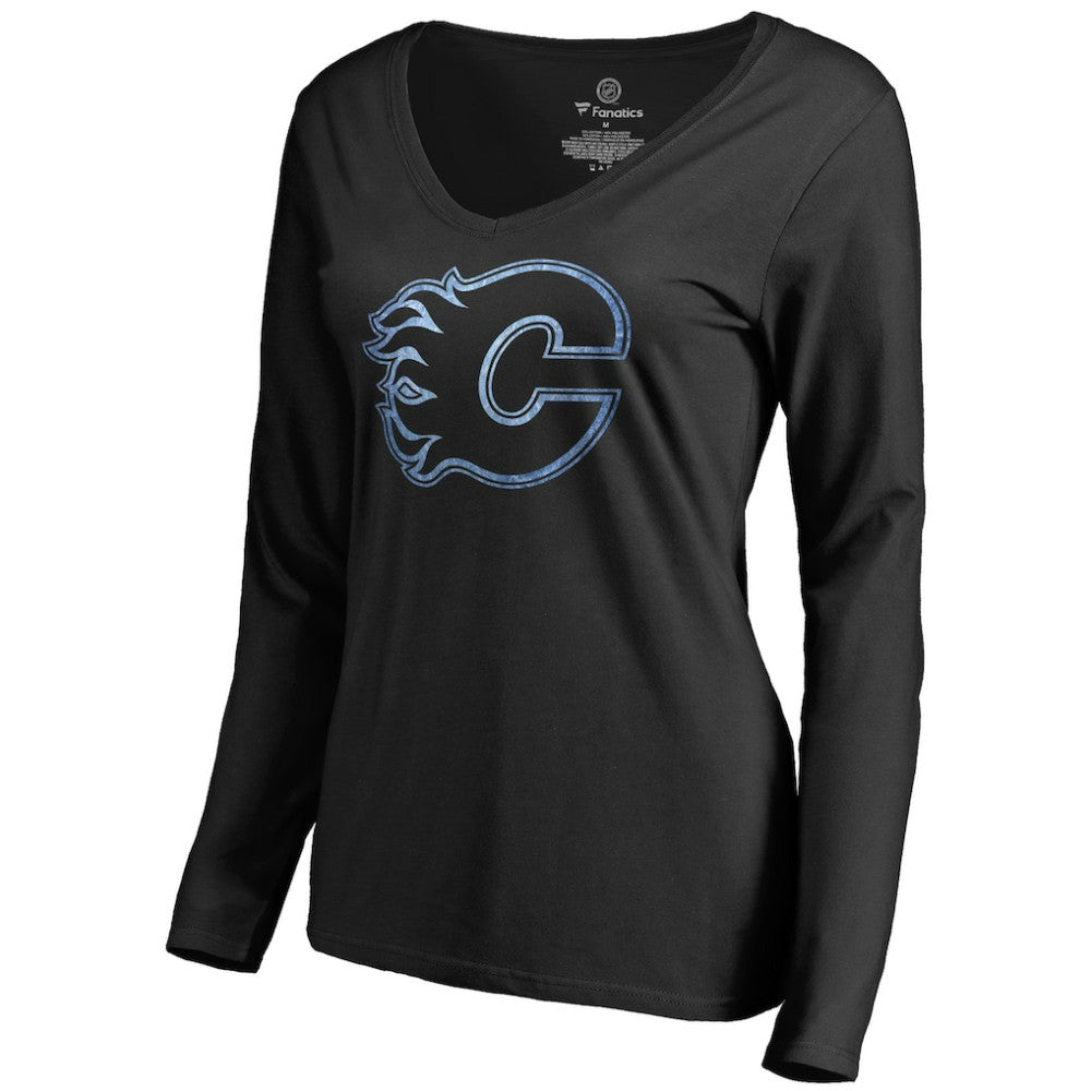 Calgary Flames Women's Pond Hockey Long Sleeve T-Shirt - Black - NHL 2490579