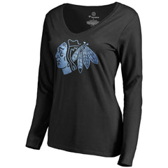 Chicago Blackhawks Women's Pond Hockey Long Sleeve T-Shirt - Black - NHL 2490581