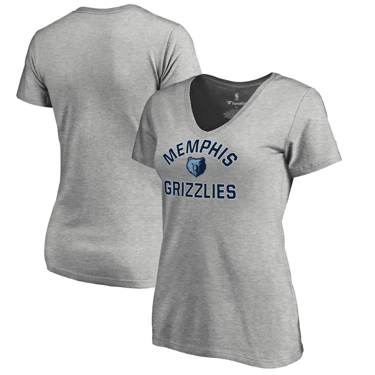 Memphis Grizzlies Women's Overtime V-Neck T-Shirt Heather Gray