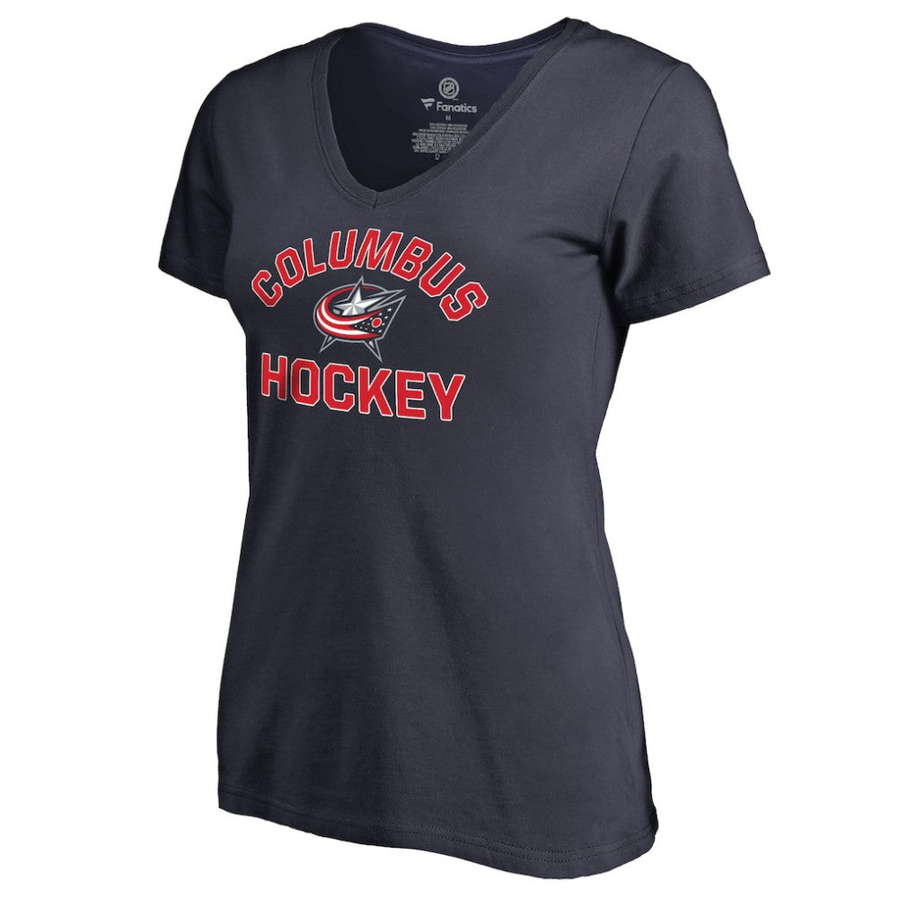 Columbus Blue Jackets Women's Overtime V-Neck T-Shirt - Navy - NHL 2515976