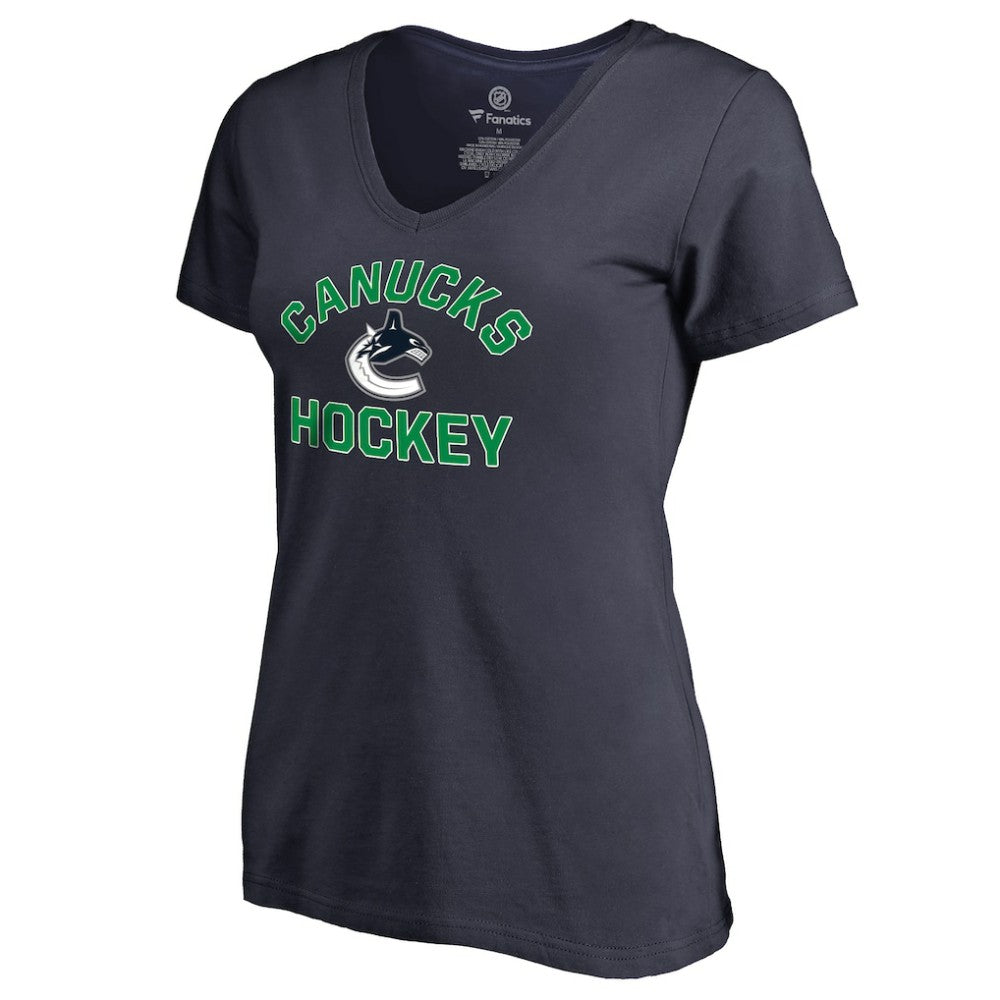 Vancouver Canucks Women's Overtime V-Neck T-Shirt - Navy - NHL 2515995