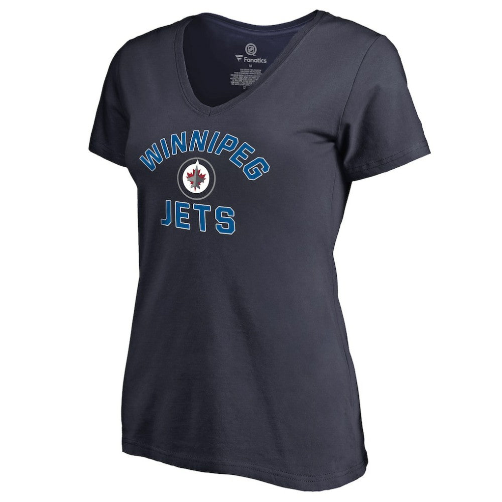 Winnipeg Jets Women's Overtime V-Neck T-Shirt - Navy - NHL 2515997