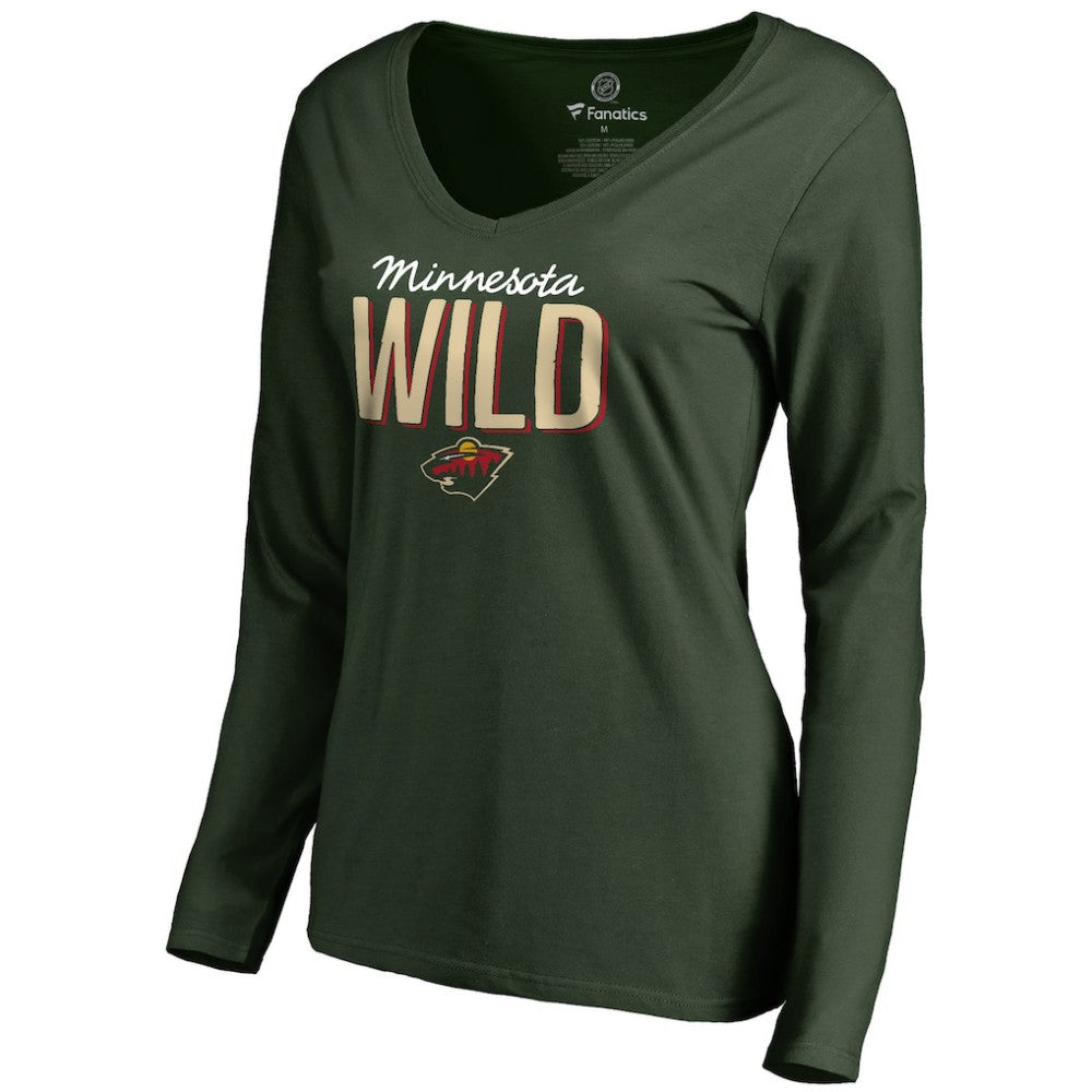 Minnesota Wild Women's Nostalgia Long Sleeve T-Shirt - Green - NHL 2516262