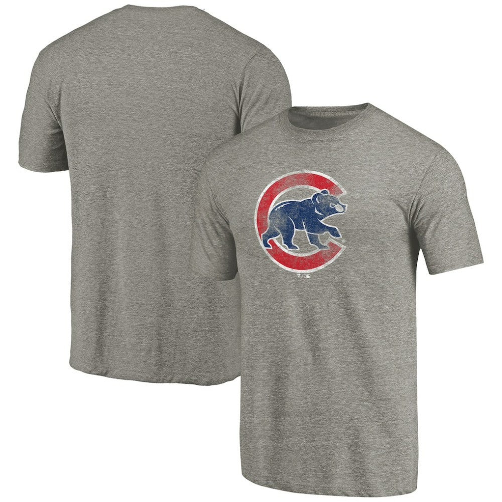Chicago Cubs Distressed Team Tri-Blend T-Shirt - Ash - MLB Discount