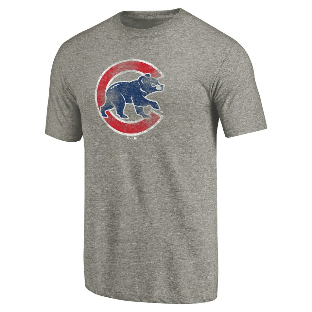 Chicago Cubs Distressed Team Tri-Blend T-Shirt - Ash - MLB Discount