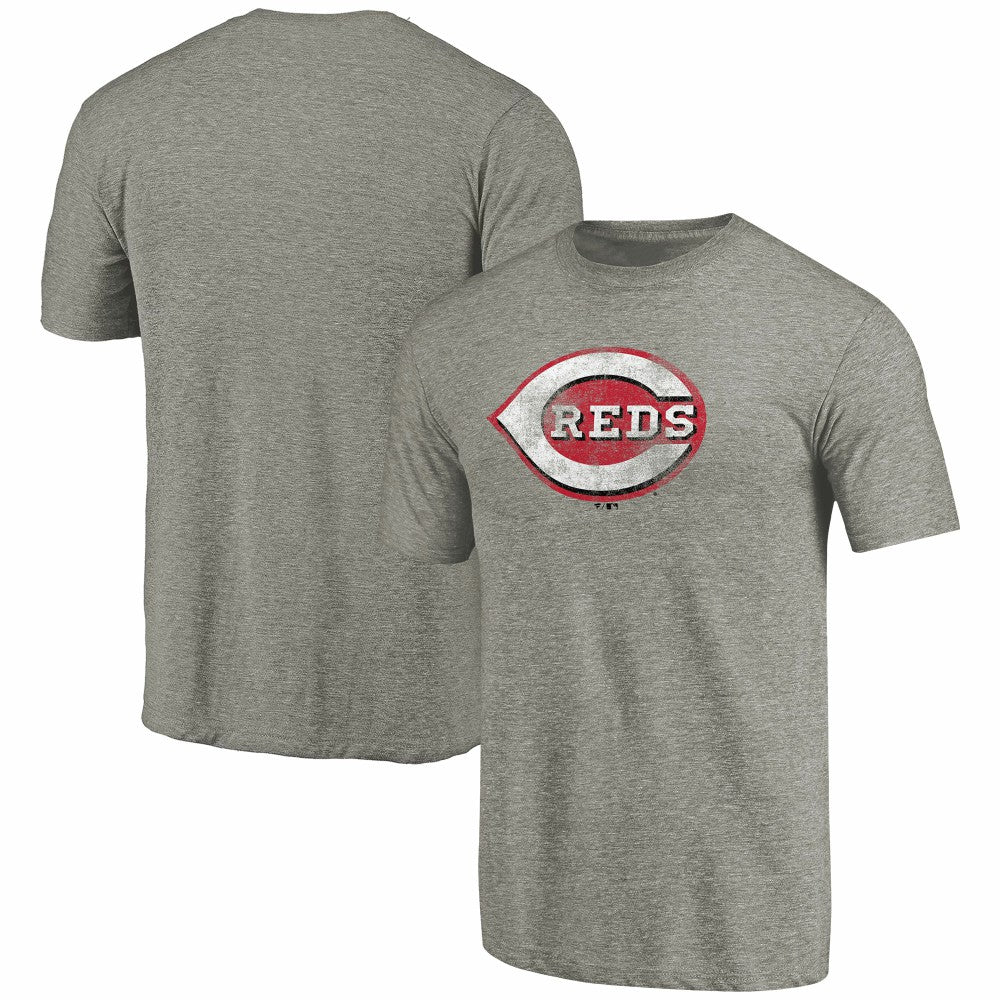 Cincinnati Reds Distressed Team Tri-Blend T-Shirt - Ash - MLB Discount