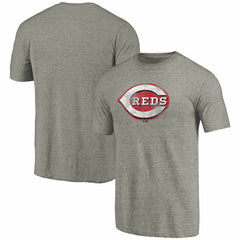 Cincinnati Reds Distressed Team Tri-Blend T-Shirt - Ash - MLB Discount