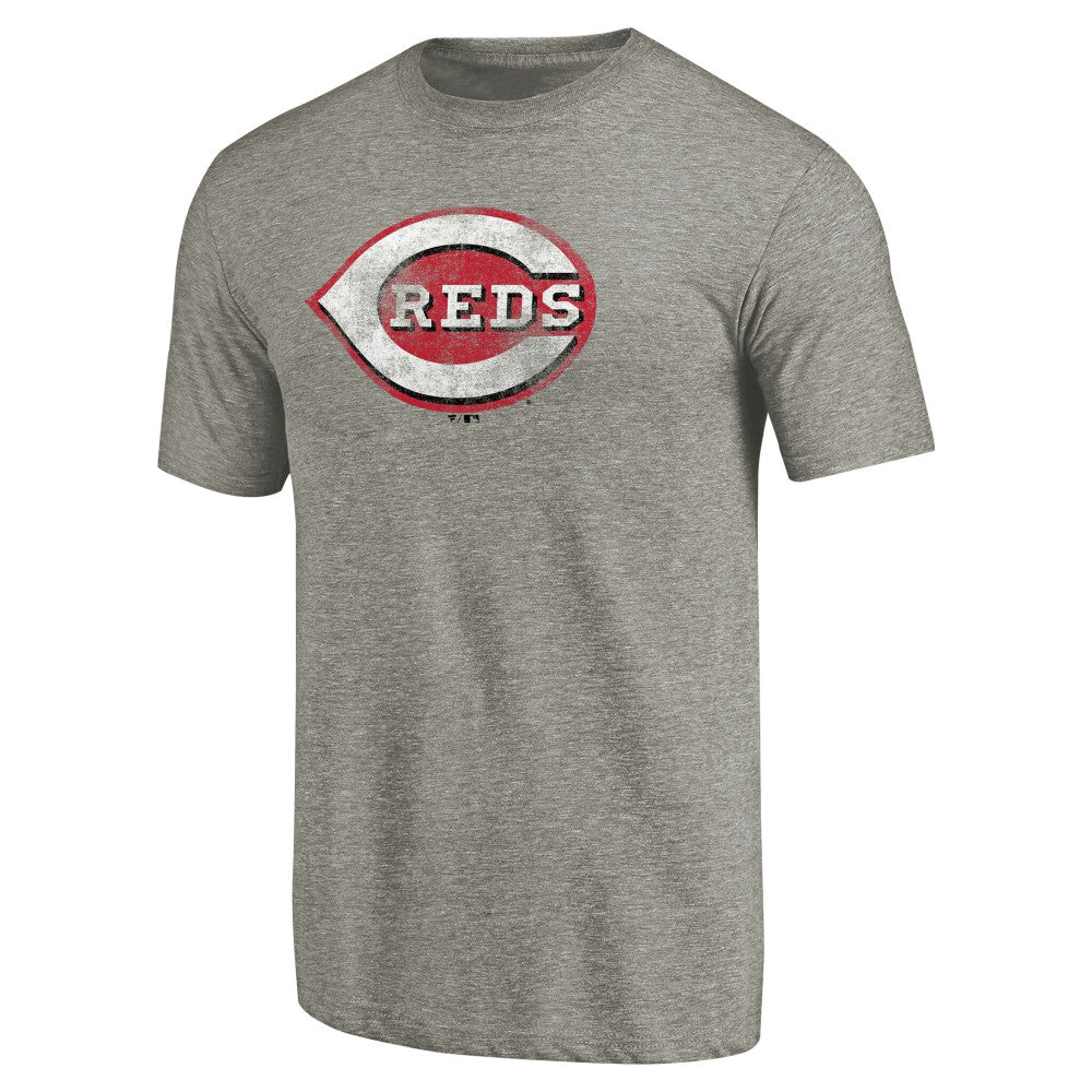 Cincinnati Reds Distressed Team Tri-Blend T-Shirt - Ash - MLB Discount