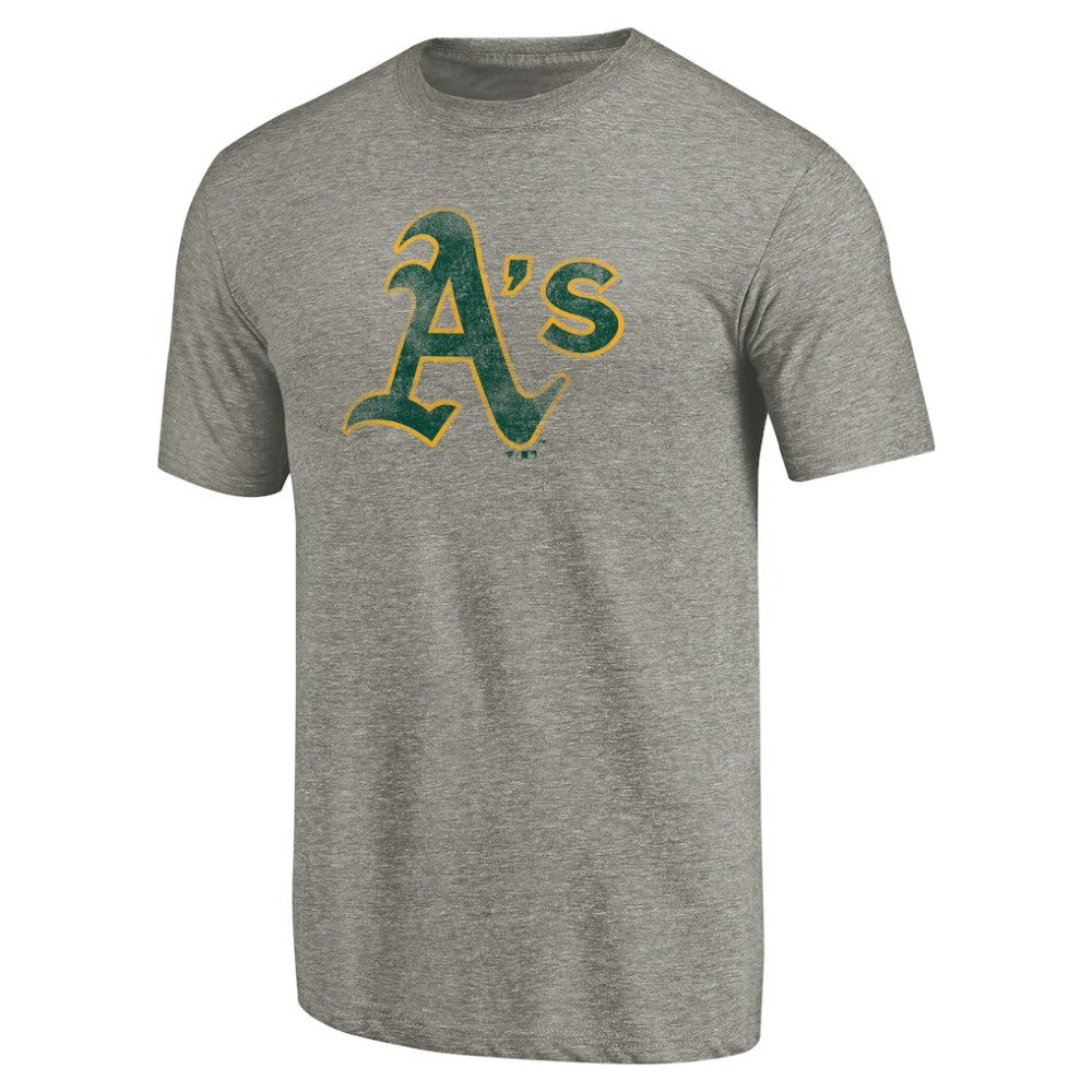 Athletics Distressed Team Tri-Blend T-Shirt - Ash - MLB Online