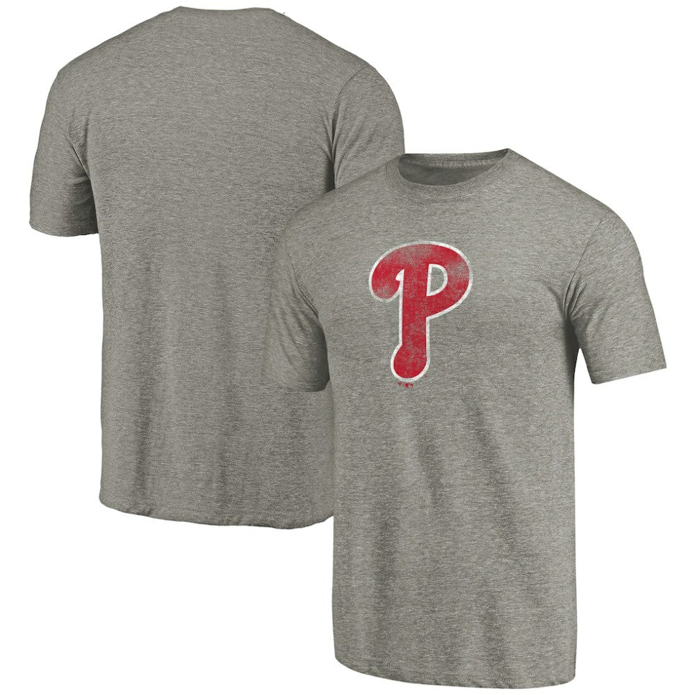 Philadelphia Phillies Distressed Team Tri-Blend T-Shirt - Ash - MLB Sale