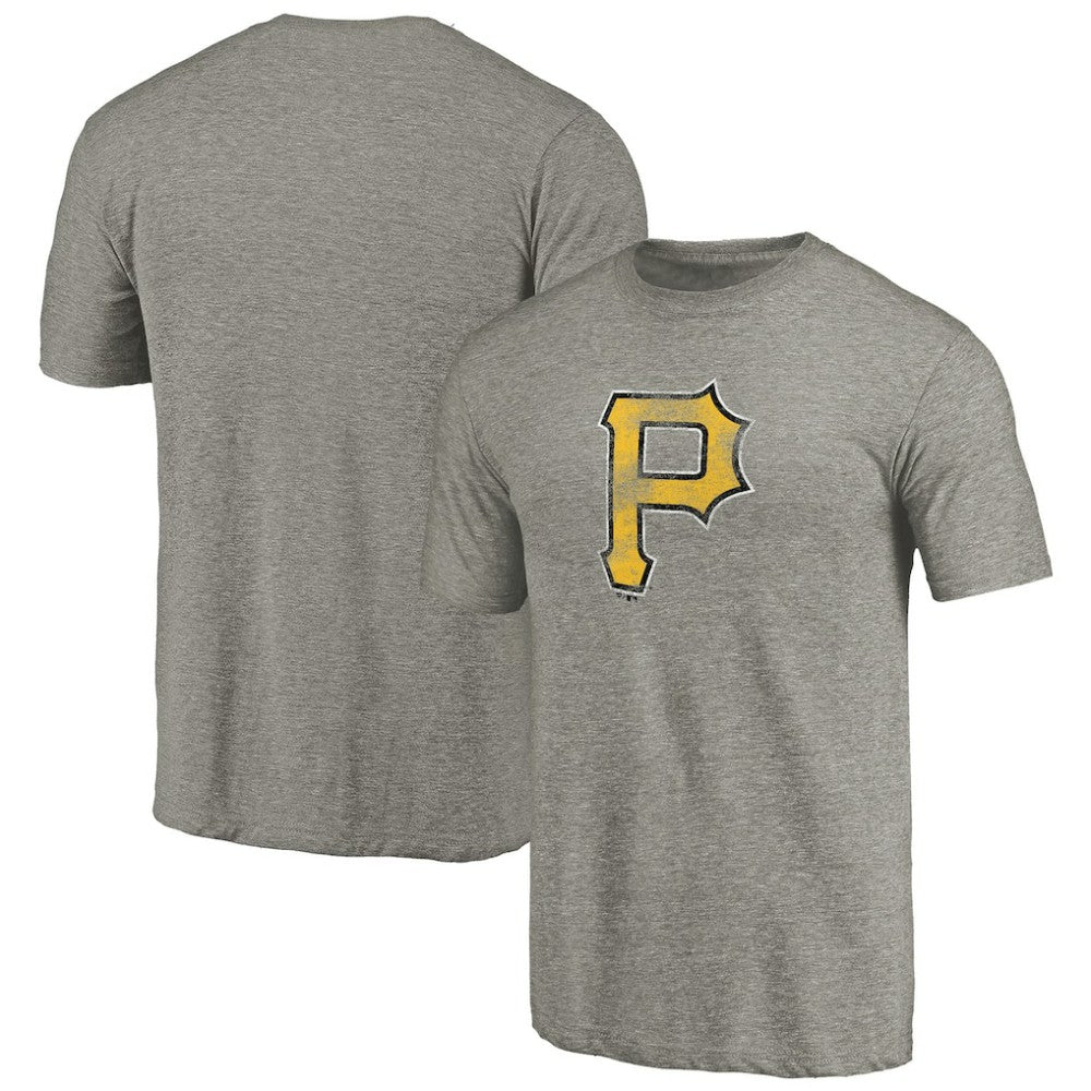Pittsburgh Pirates Distressed Team Tri-Blend T-Shirt - Ash - MLB Discount