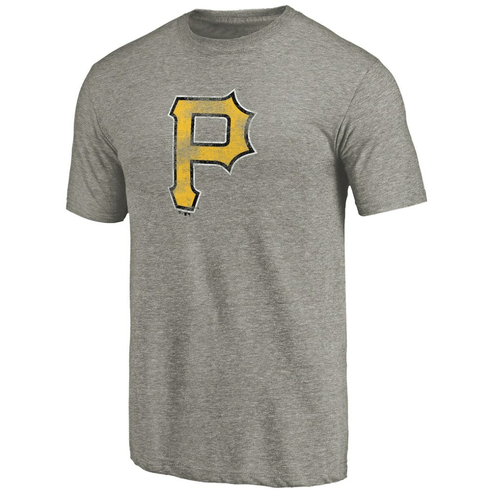 Pittsburgh Pirates Distressed Team Tri-Blend T-Shirt - Ash - MLB Discount