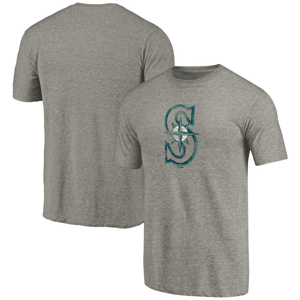 Seattle Mariners Distressed Team Tri-Blend T-Shirt - Ash - MLB Sale