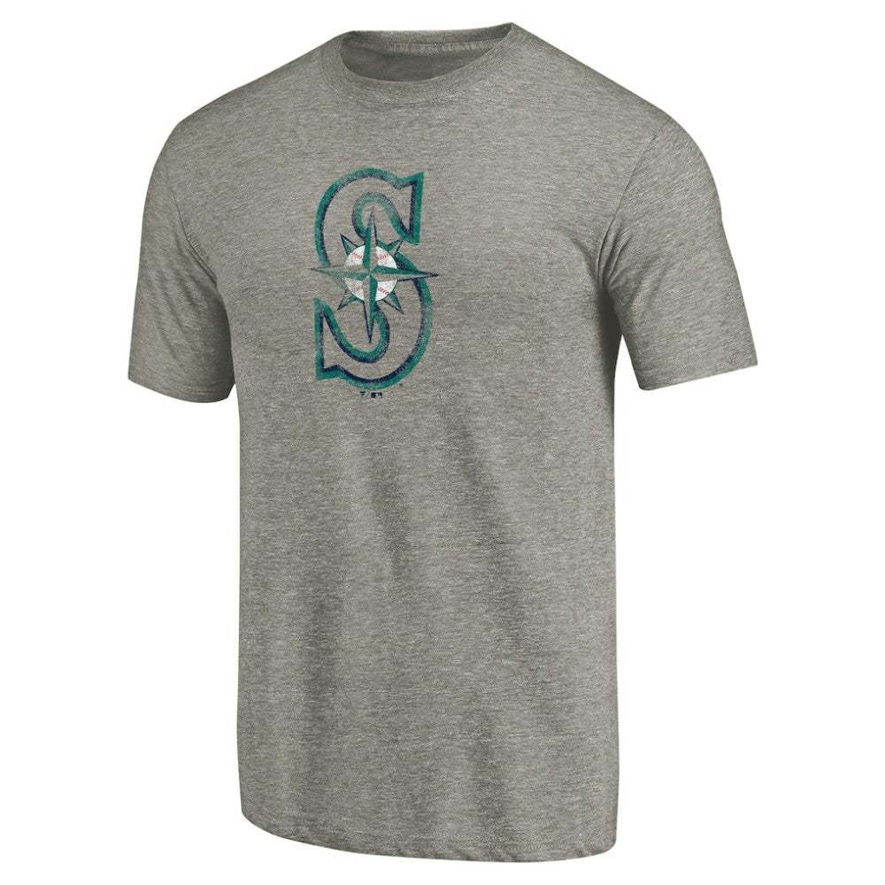 Seattle Mariners Distressed Team Tri-Blend T-Shirt - Ash - MLB Sale