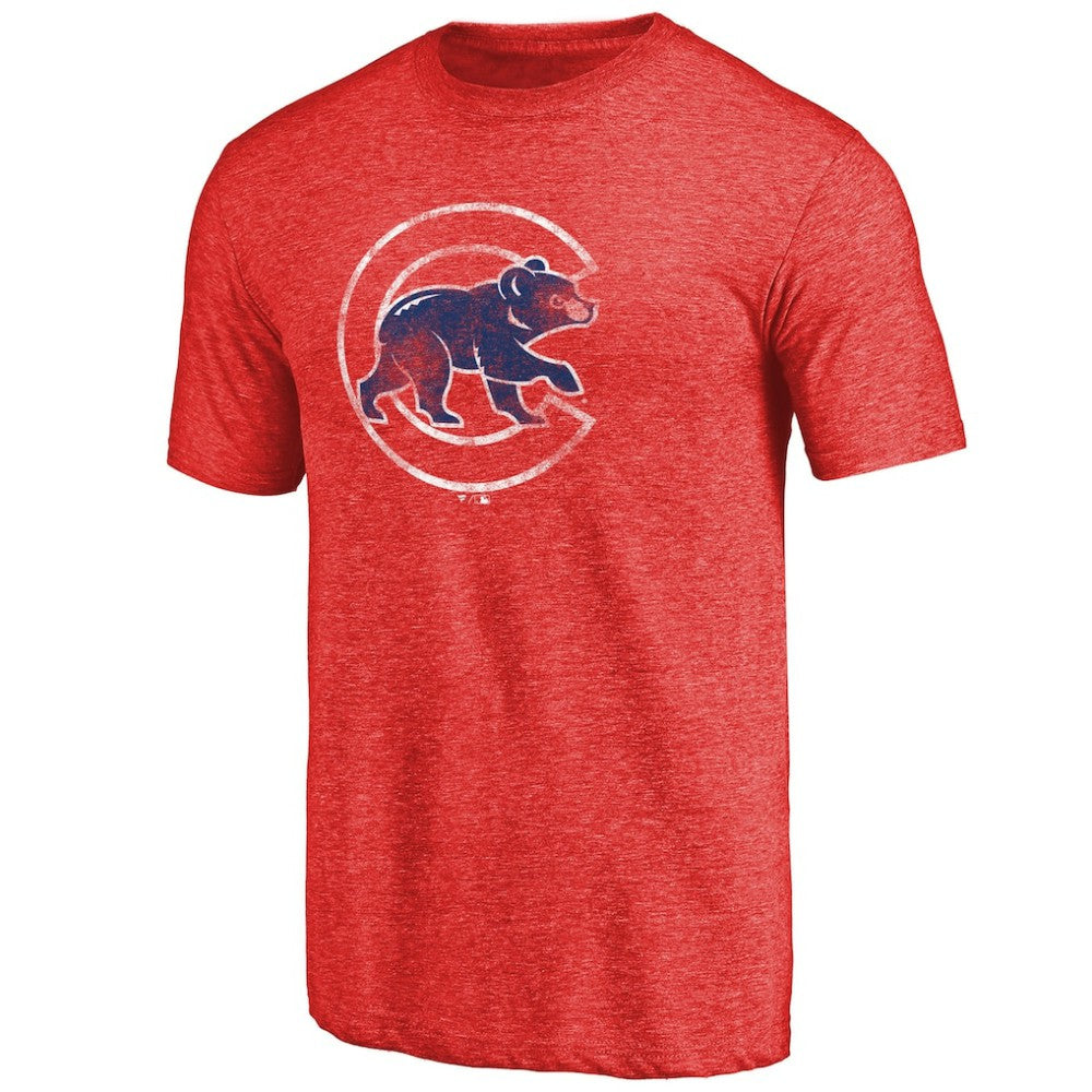 Chicago Cubs Distressed Team 2 Tri-Blend T-Shirt - Red - MLB on Sale