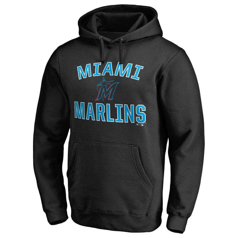 Miami Marlins Victory Arch Pullover Hoodie - Black - MLB Discount