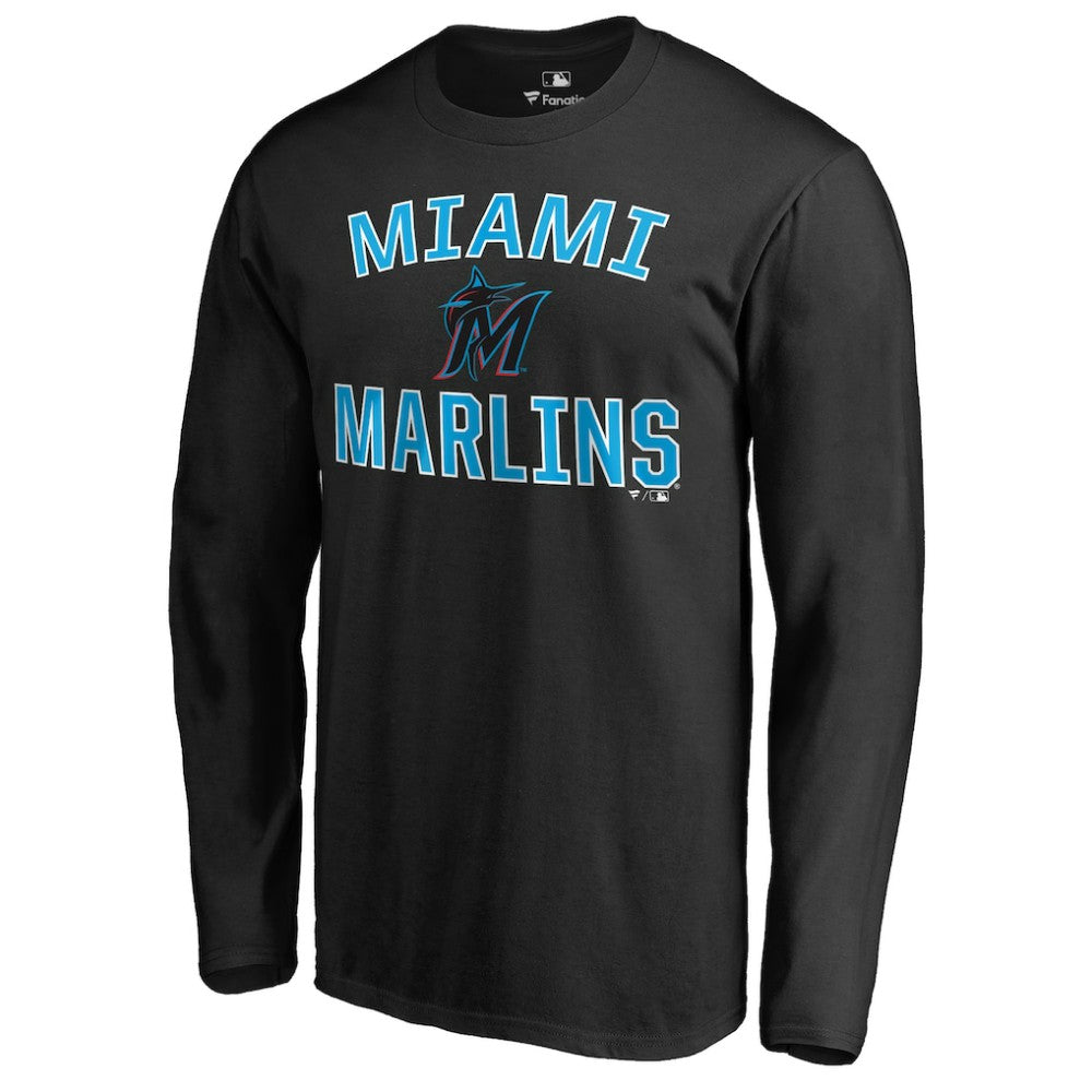 Miami Marlins Victory Arch Long Sleeve T-Shirt - Black - MLB on Sale