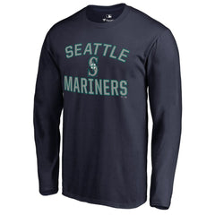Seattle Mariners Victory Arch Long Sleeve T-Shirt - Navy - MLB on Sale