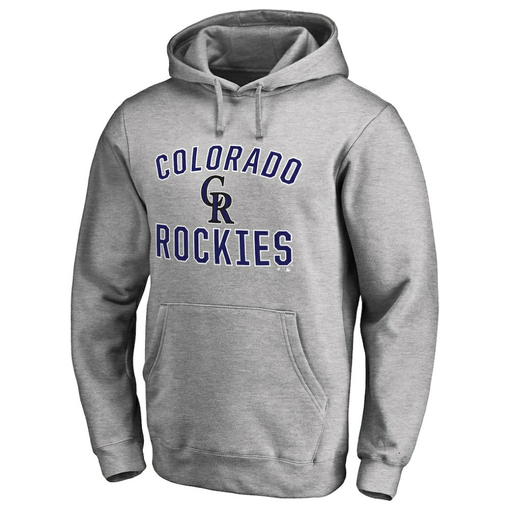 Colorado Rockies Victory Arch Pullover Hoodie - Ash - MLB Discount