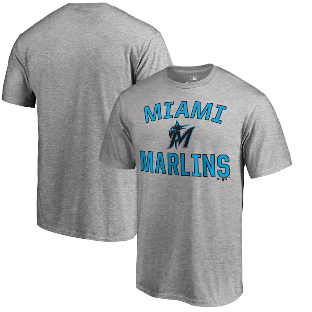 Miami Marlins Victory Arch T-Shirt - Ash - MLB Discount