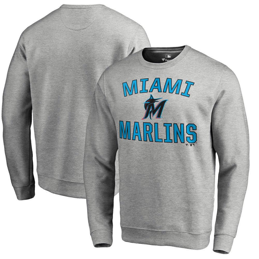 Miami Marlins Victory Arch Pullover Sweatshirt - Ash - MLB Sale