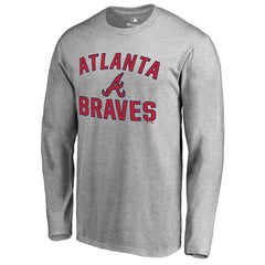 Atlanta Braves Victory Arch Long Sleeve T-Shirt - Ash - MLB Lifestyle