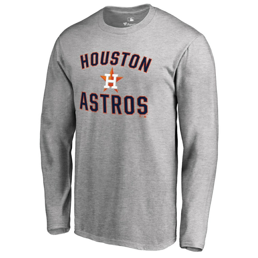Houston Astros Victory Arch Long Sleeve T-Shirt - Ash - MLB Sale