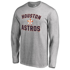 Houston Astros Victory Arch Long Sleeve T-Shirt - Ash - MLB Sale