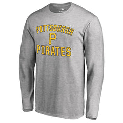 Pittsburgh Pirates Victory Arch Long Sleeve T-Shirt - Ash - MLB Discount