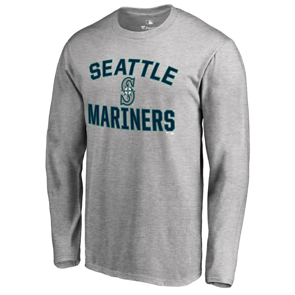 Seattle Mariners Victory Arch Long Sleeve T-Shirt - Ash - MLB Discount