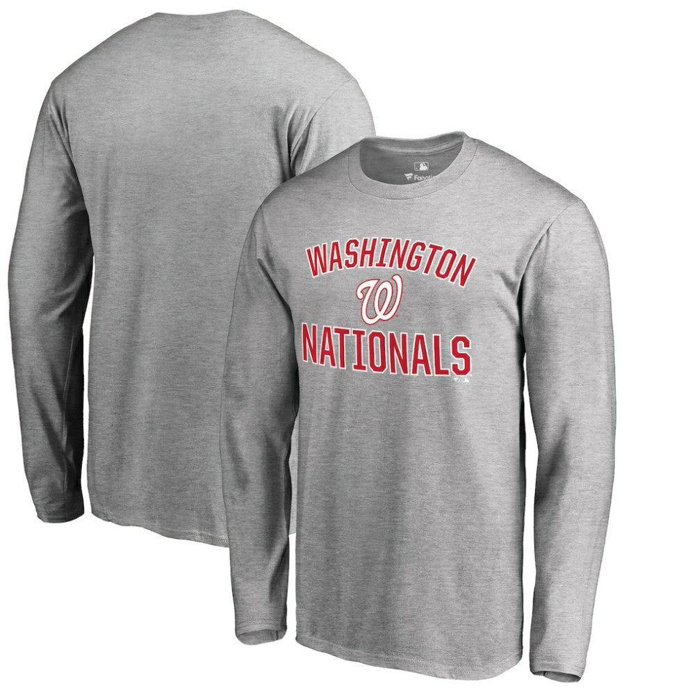 Washington Nationals Victory Arch 2 Long Sleeve T-Shirt - Ash - MLB Discount