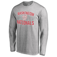Washington Nationals Victory Arch 2 Long Sleeve T-Shirt - Ash - MLB Discount