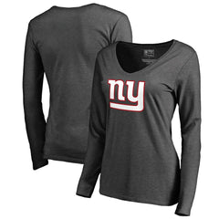 New York Giants Women's Team Logo Long Sleeve T-Shirt Heathered Gray