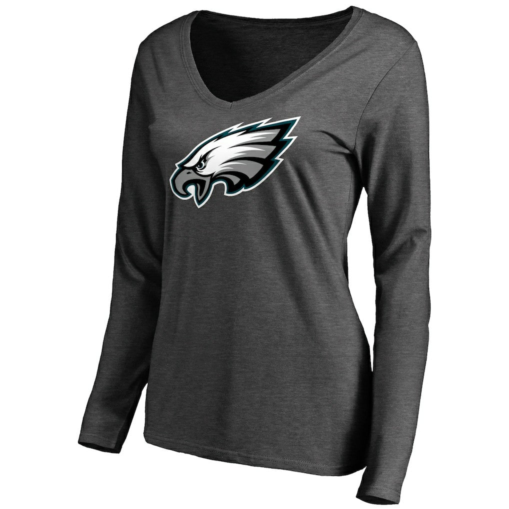 Philadelphia Eagles Women's Team Logo Long Sleeve T-Shirt Heathered Gray