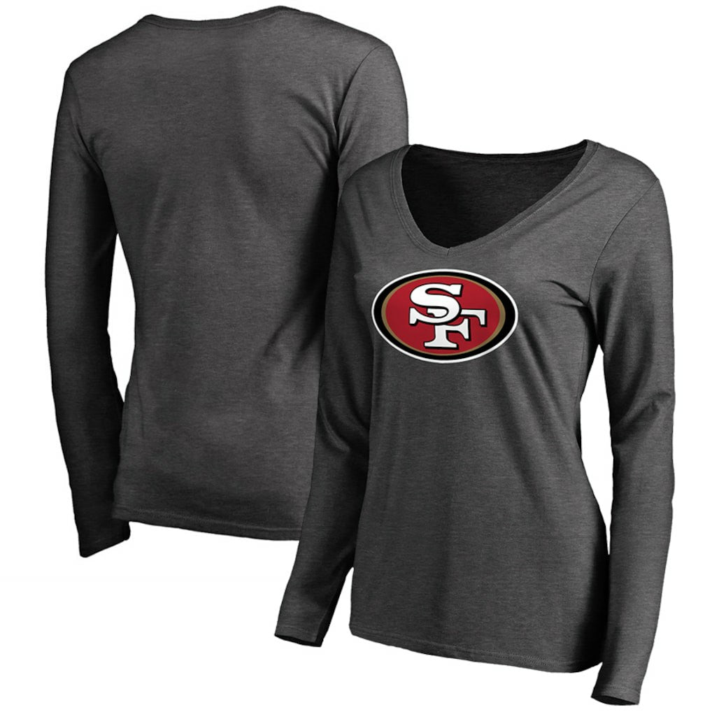 San Francisco 49ers Women's Team Logo Long Sleeve T-Shirt Heathered Gray