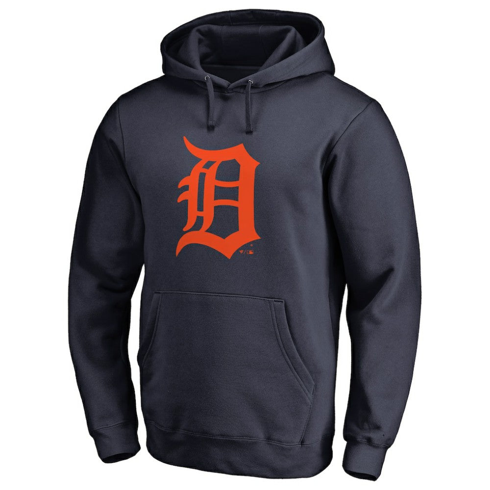 Detroit Tigers Official Logo Fitted Pullover Hoodie - Navy - MLB on Sale