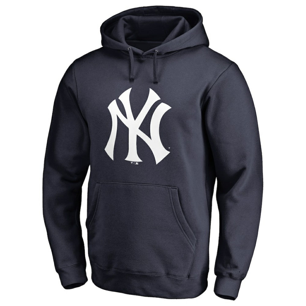 New York Yankees Team Color Primary Logo 2 Pullover Hoodie - Navy - MLB Lifestyle