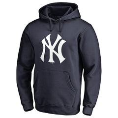 New York Yankees Team Color Primary Logo 2 Pullover Hoodie - Navy - MLB Lifestyle